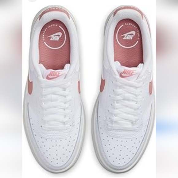 NEW Nike Court Vision Alta Women's Shoes In White/Sail/Red Stardust Size 10 - Picture 15 of 15